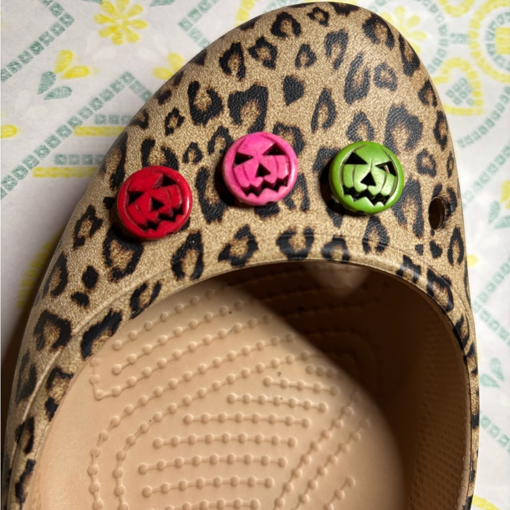 Spooky Red Pumpkin CROCs charm Button Set of 6